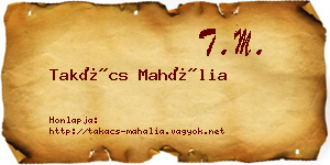 Takács Mahália névjegykártya